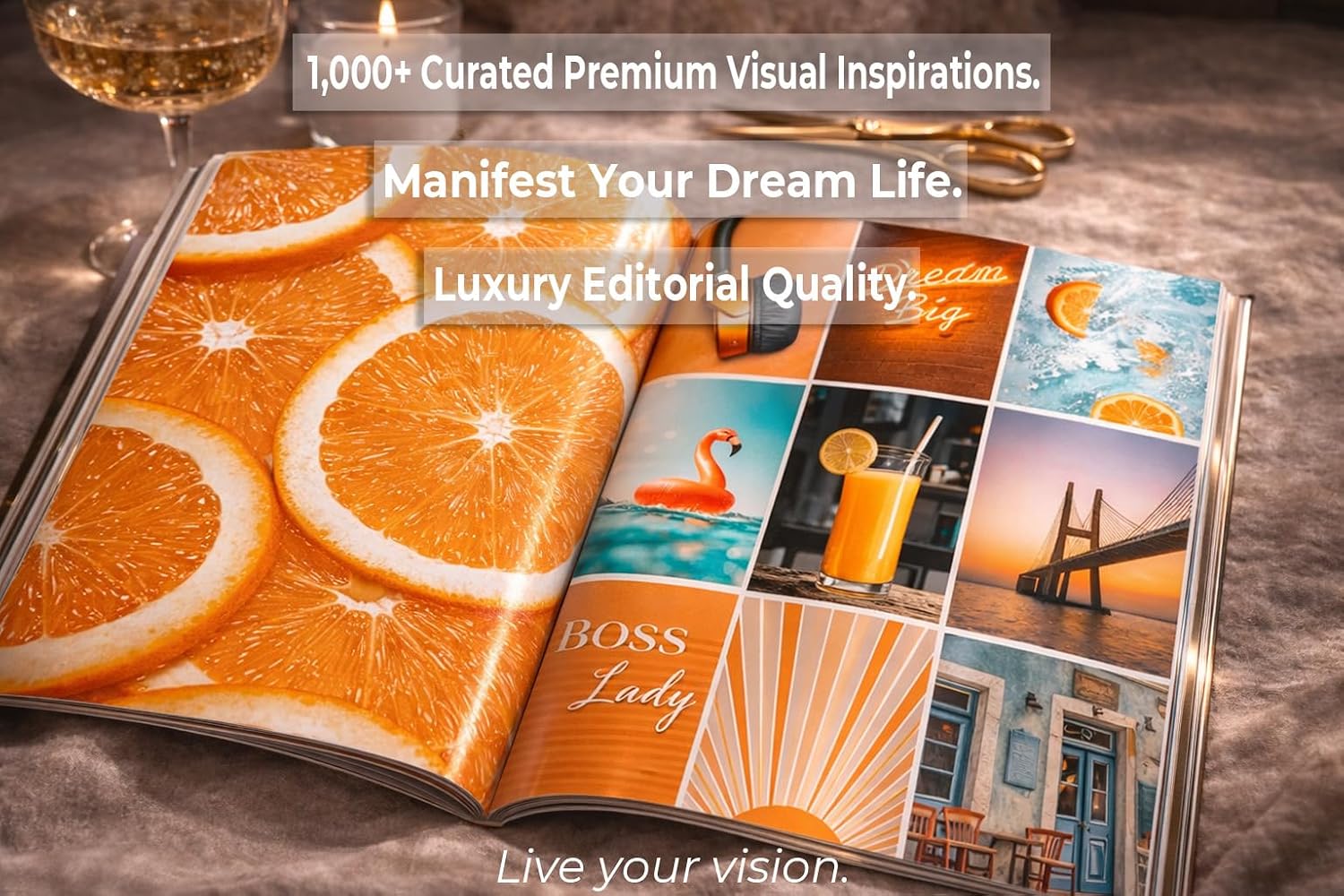 GIFTSFARM Vision Board Book Magazines for Women, Vision Board Supplies, Scrapbook & Journaling Kit, Crafts for Adults, Junk Journal Supplies, Aesthetic Magazine