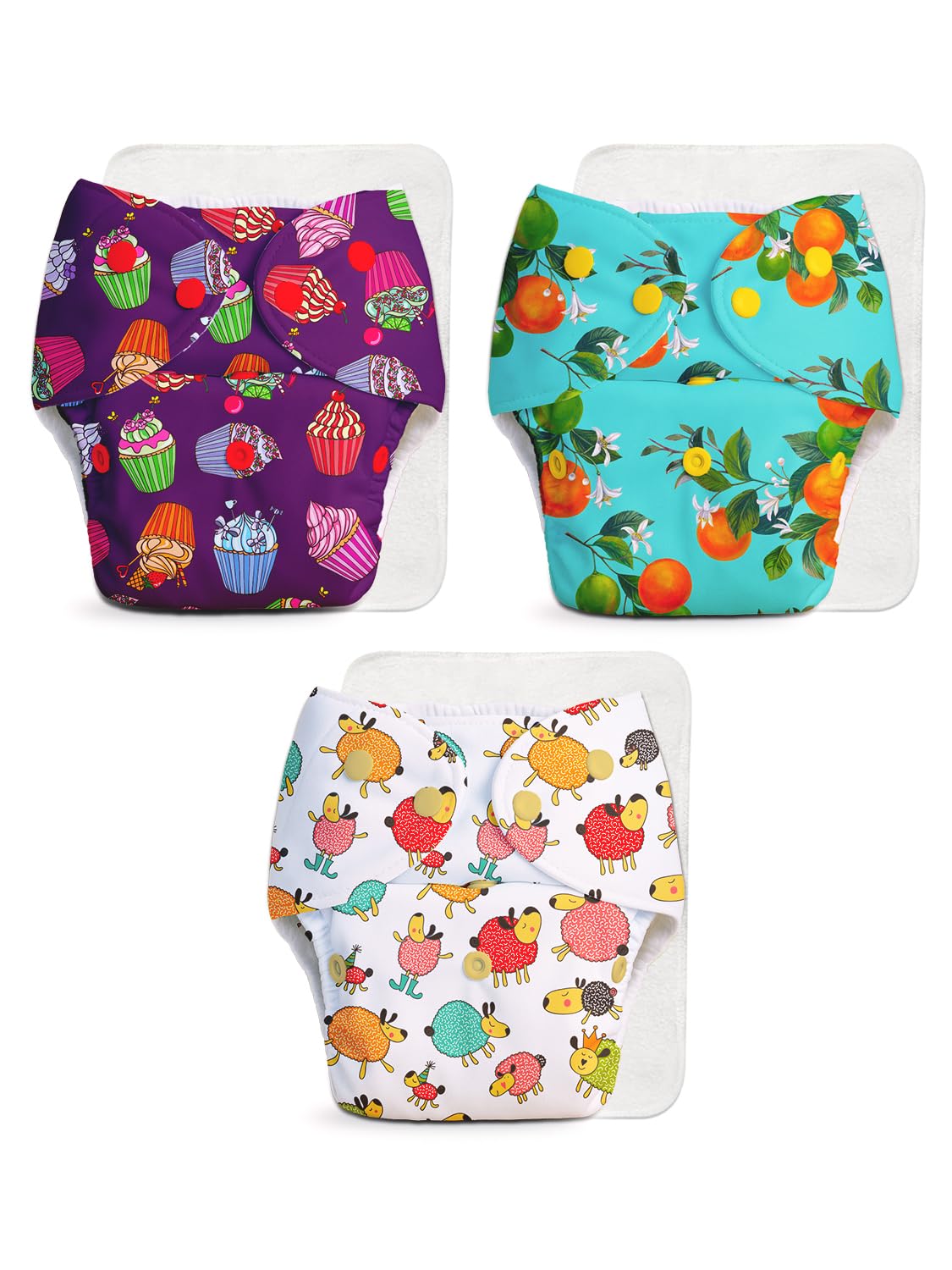 SuperBottoms BASIC - Pack of 3 Cloth Diaper For Baby | Washable & Reusable Cotton Cloth Diaper | 0-3 Years | Freesize | Adjustable | Reduces Rash | With Quick Dry Pad/Insert-picture-18