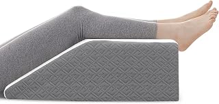 joybest Leg Elevation Pillow with Cooling Gel Memory Foam Top,8 Inch Wedge Pillow for Leg Swelling Blood Circulation,Sleeping,Relieves Knee, Hip and Lower Back Pain,Washable Cover