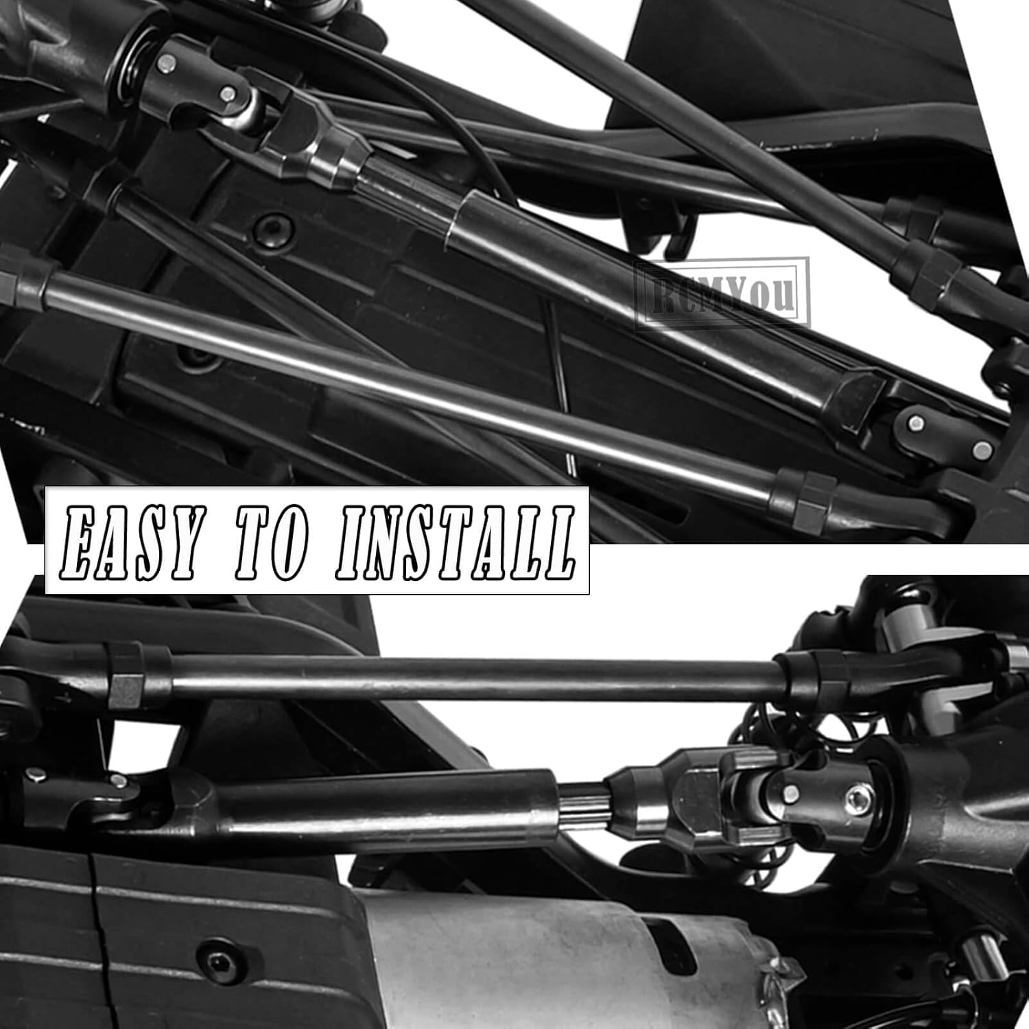 RC Crawler Drive Shaft 135-215MM Upgrades for 1/10 SCX10 SCX10 II 90046 SCX10 III AXI03007 TRX4 D90,Universal Driveshaft,Steel Full Metal Axles Part Hop-Ups,Black