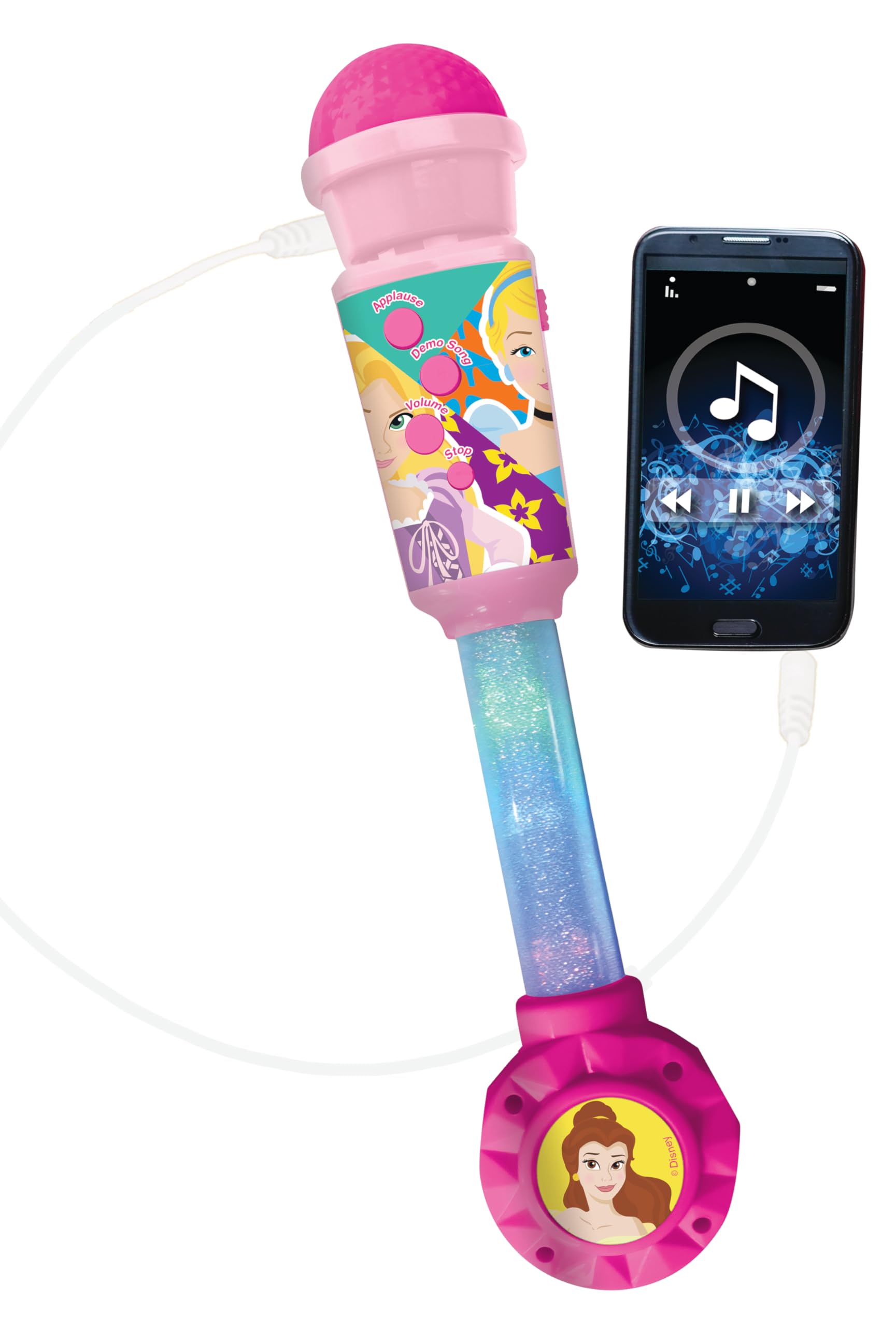 LEXIBOOK, Disney Princess, Luminous Microphone for children Musical Toy, Built-in speaker, Light effects, Aux-in socket, Pink, MIC90DP - Image 3