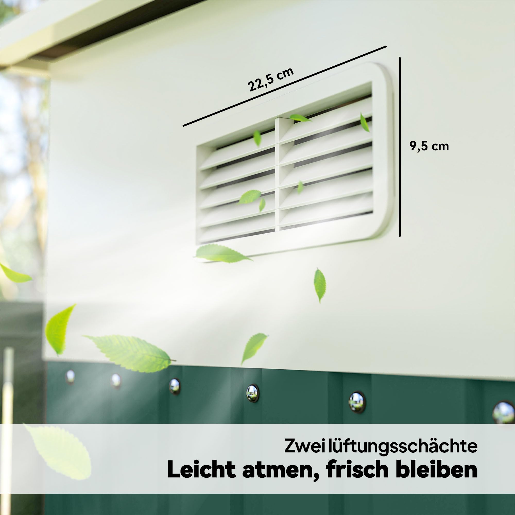 Outsunny Metall Gerätehaus 280x345x201cm 19,4m³ Gartenhaus mit Pultdach Schiebetür wetterfest Anthrazit