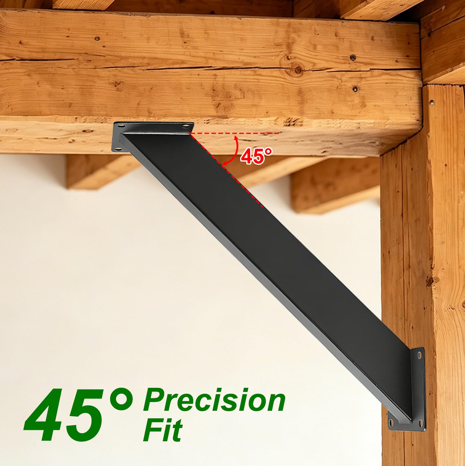 4 supporti angolari a 45 gradi, supporto angolare per travi in legno | connettore per travi in acciaio al carbonio per pali in legno, connettori per pali per gazebo, pergola, terrazza, gazebo da