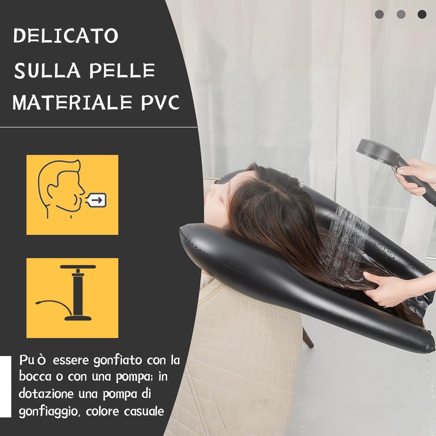 Lavatesta Portatile per Parrucchieri Professionale, Poggiatesta Per Lavare Capelli Lavandino Casa, Lavandino Mobile, Lavatesta Gonfiabile per Lavaggio Capelli
