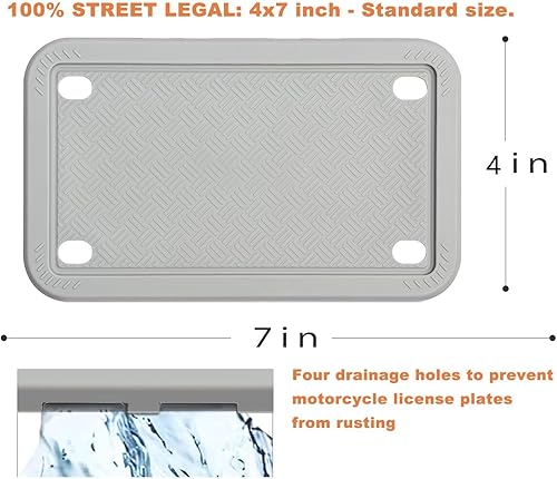 Miniatura 4 de XCLPF Marcos de silicona gris para placa de motocicleta  Soporte para placa de motocicleta  Marco de placa de bicicleta de silicona  Cubierta de
