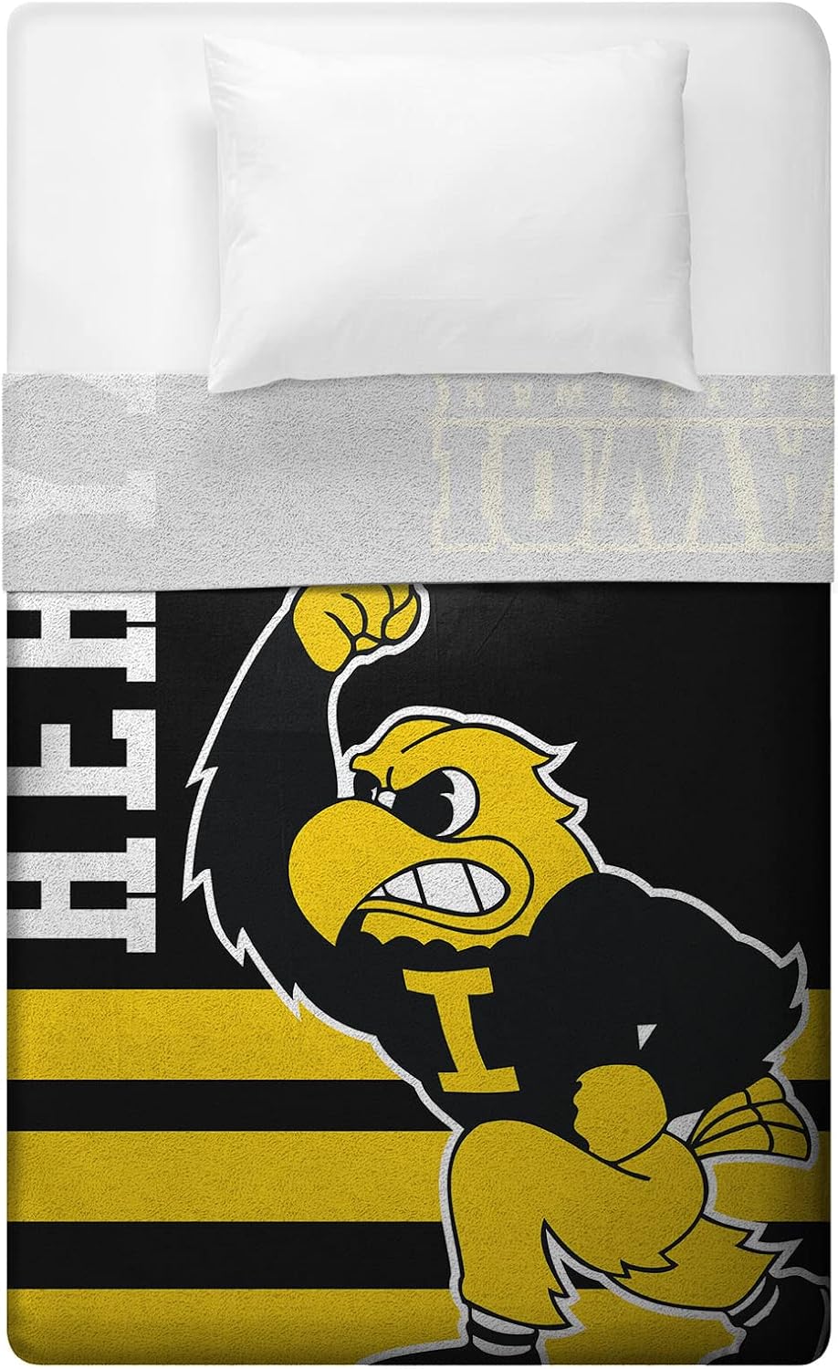 Sleep Squad Iowa Hawkeyes 60 x 80 Raschel Plush Blanket A Collegiate Mascot Throw - Image 4