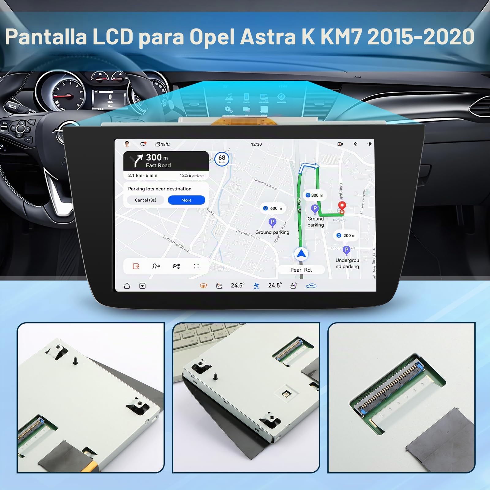 LQ080Y5DZ10 Pantalla LCD para Opel Vauxhall Navi 900 Pantalla de radio de barco IntelliLink para Opel Astra K MK7 2015-2020 Pantalla LCD 8 pulgadas