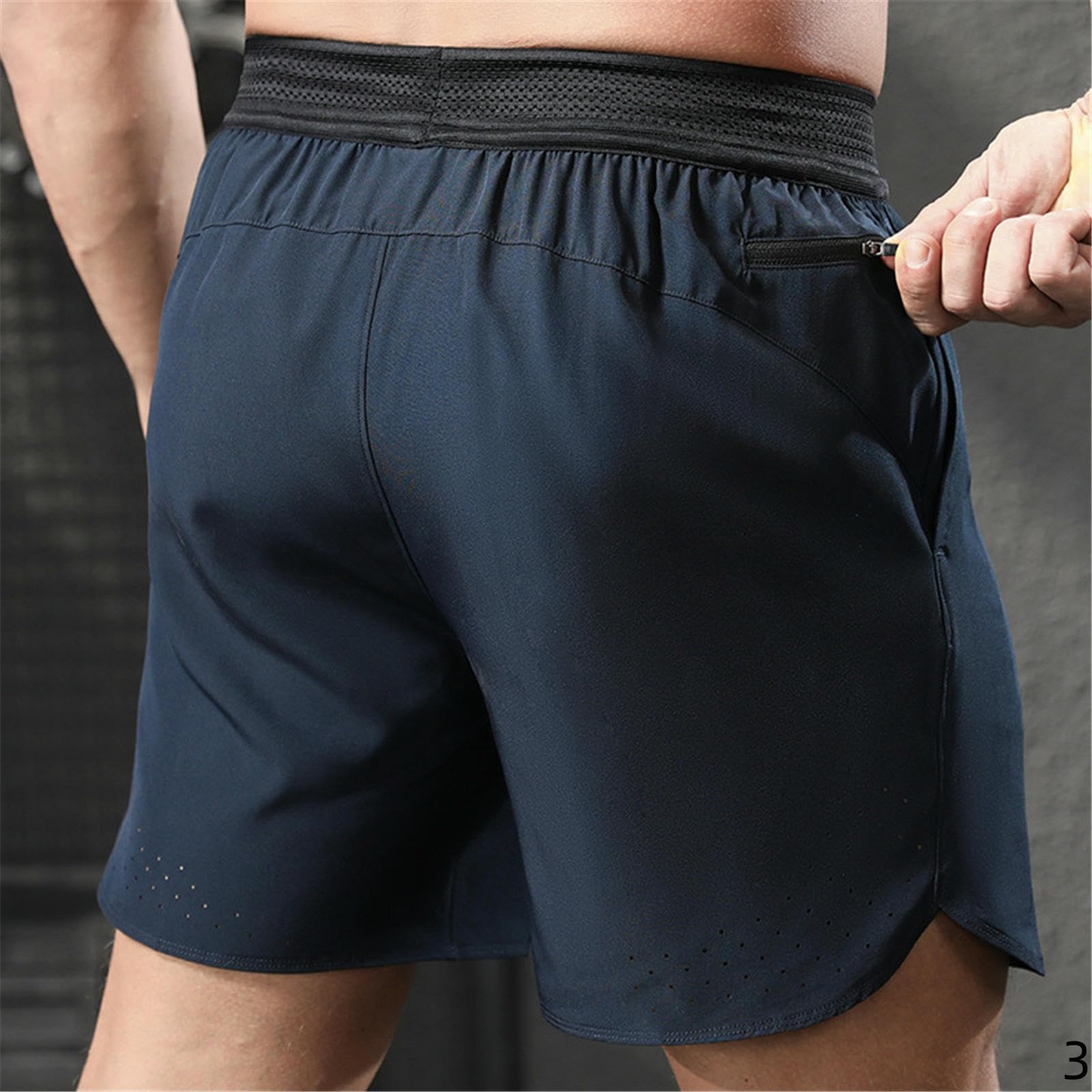 pantaloncini uomo Pantalones Deportivos De Secado Rápido para Hombres Cortos Carreras Al Aire Libre Entrenamiento Fitness Cuatro Cuartos-azul-2xl