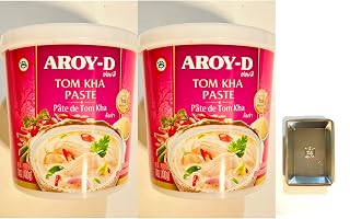 2 Pack Aroy-D Tom Kha Paste (14 Oz Each Pack) And 2 Soy Sauce Dish