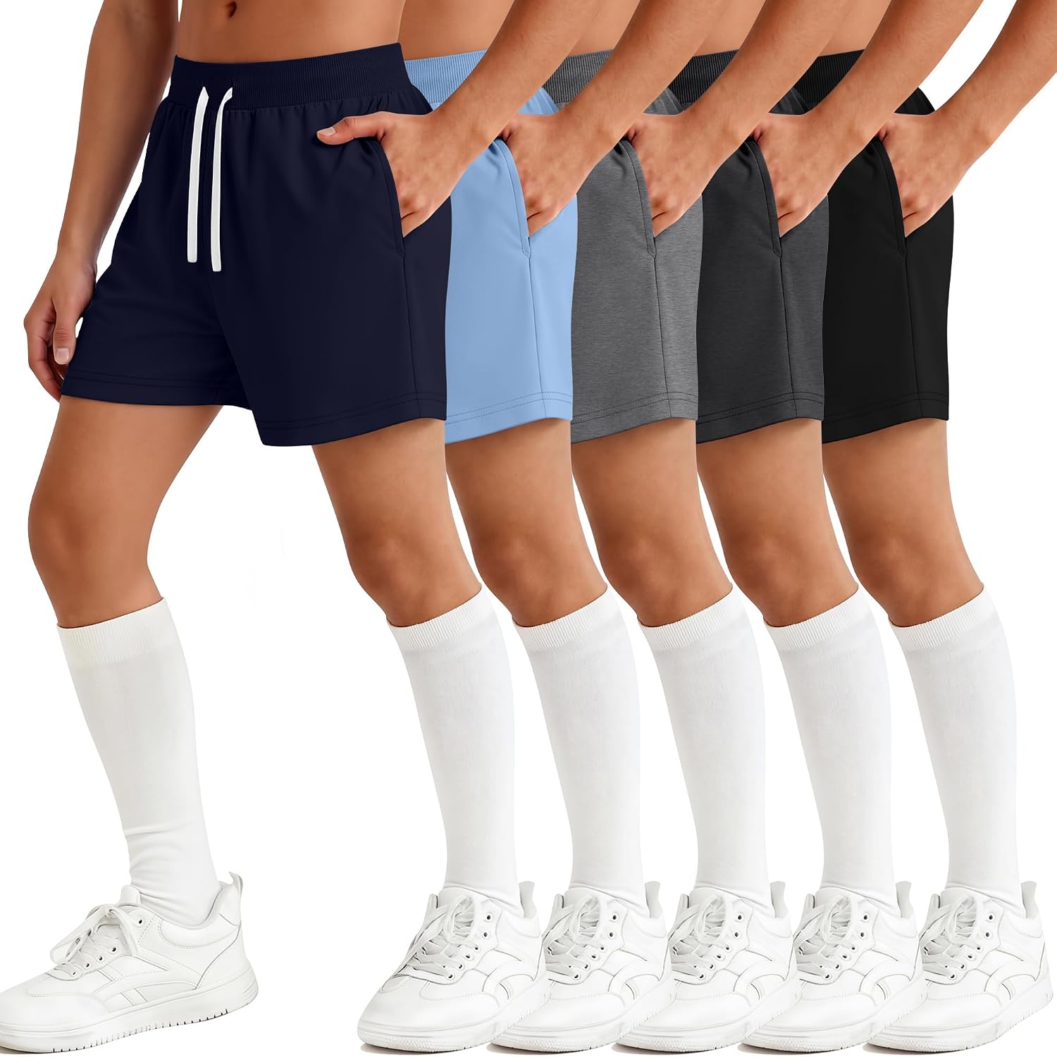 5 Pack Boys Athletic Shorts