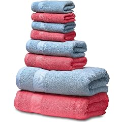 Bath Towel Set 2 Large Bath Towels 2 Hand Towels 4 Washcloths Cotton Highly Absorbent Bathroom Towels Pack