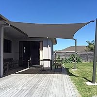SUNNYGUARD 10x13 ft Rectangle Sun Shade Sail - 95% UV Block HDPE Fabric, Breathable Cooling, Custom Sizes for Patio Backyard Deck - Charcoal