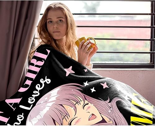 Miniatura 2 de Just A Girl Who Loves - Manta ligera de franela polar de dibujos animados, acogedora manta de microfibra de felpa para todas las estaciones para