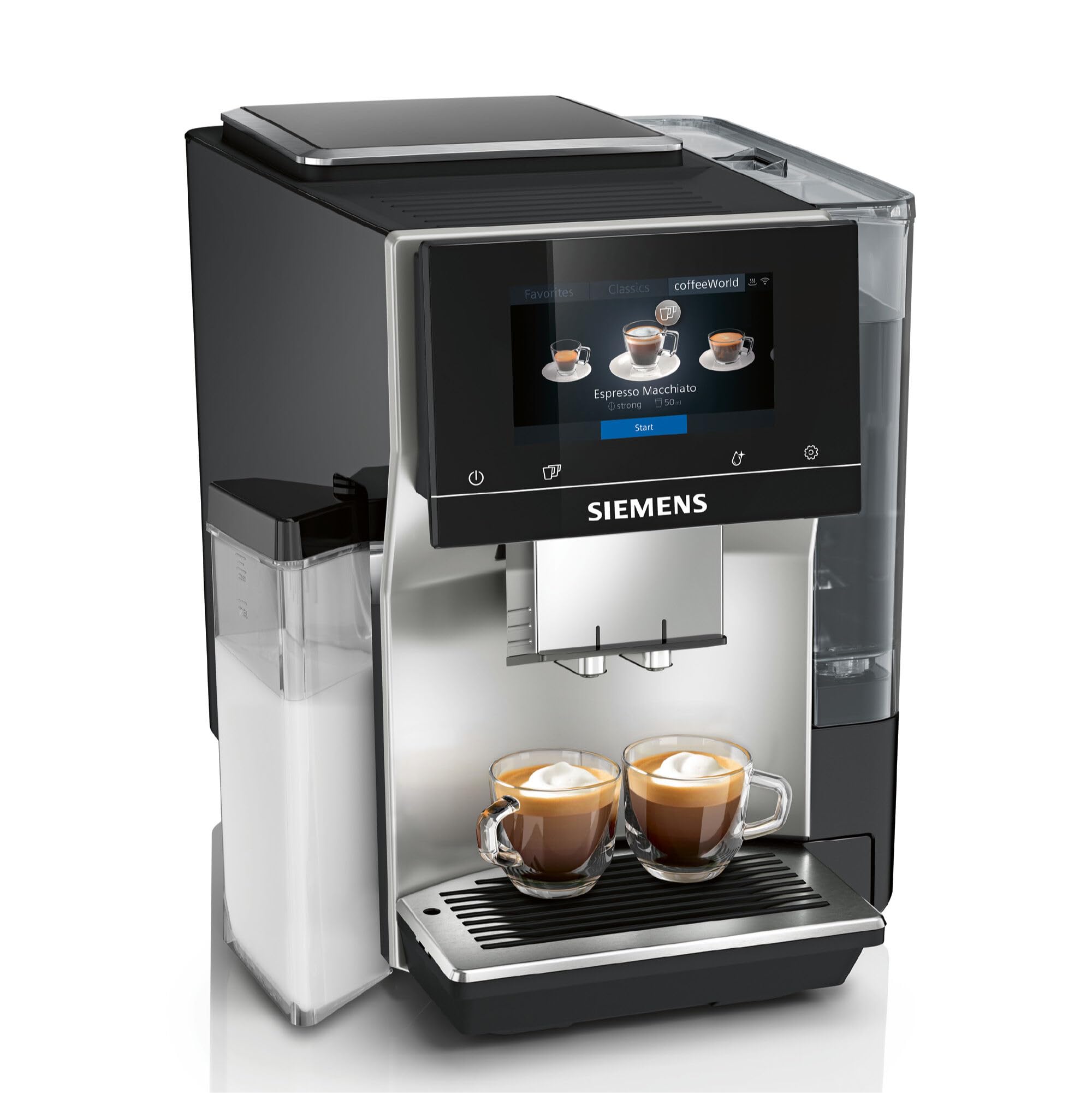 EQ700 Fully Automatic Bean to Cup Coffee Machine, 5" Touch Screen Display, Cold Brew/Slow Brew, Integrated Milk Container, 30+ Coffee Beverages, Home Connect, TQ713GB3