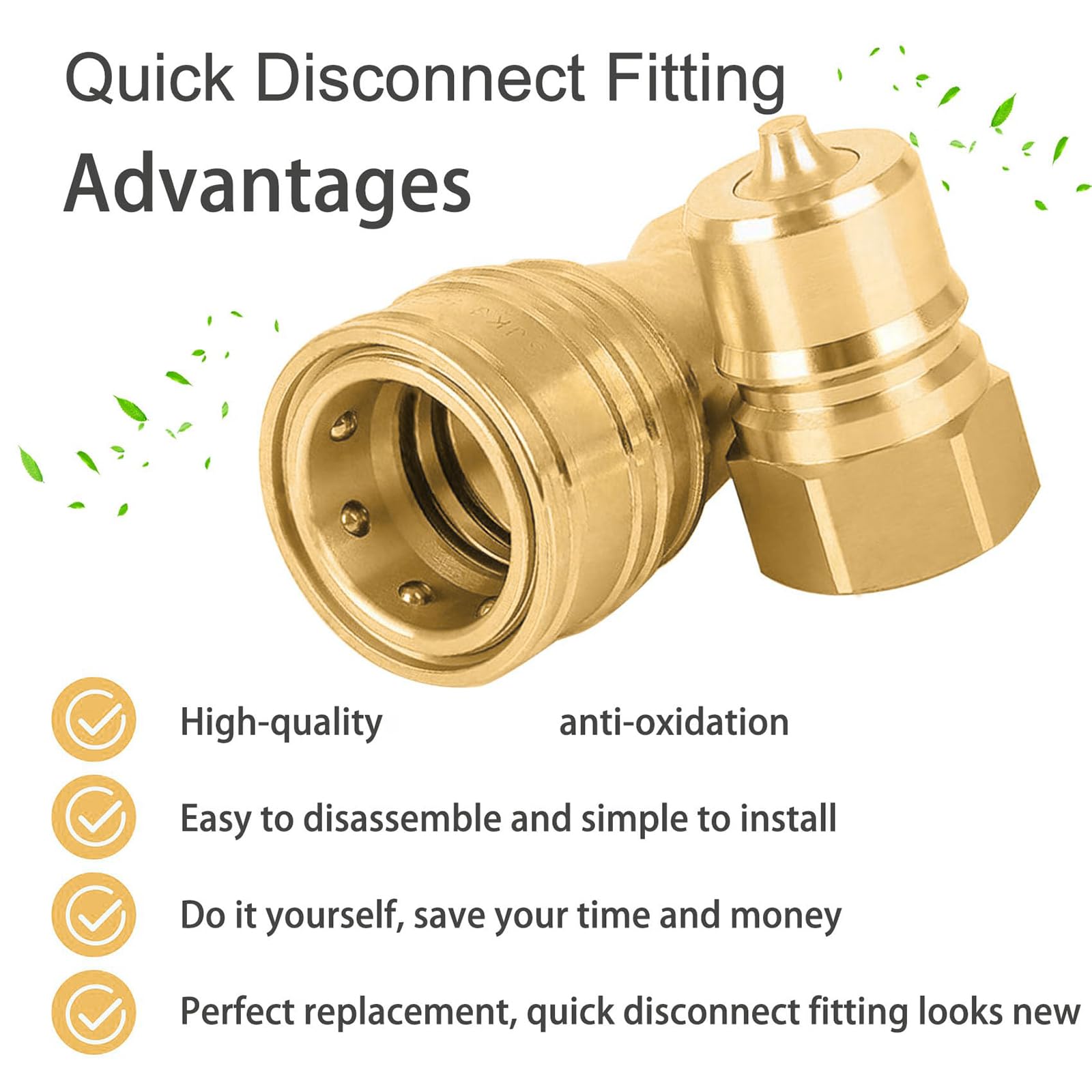 Durablity Bronze - Juego de 4 accesorios de desconexión rápida a prueba de fugas para compresores, ajuste de bronce