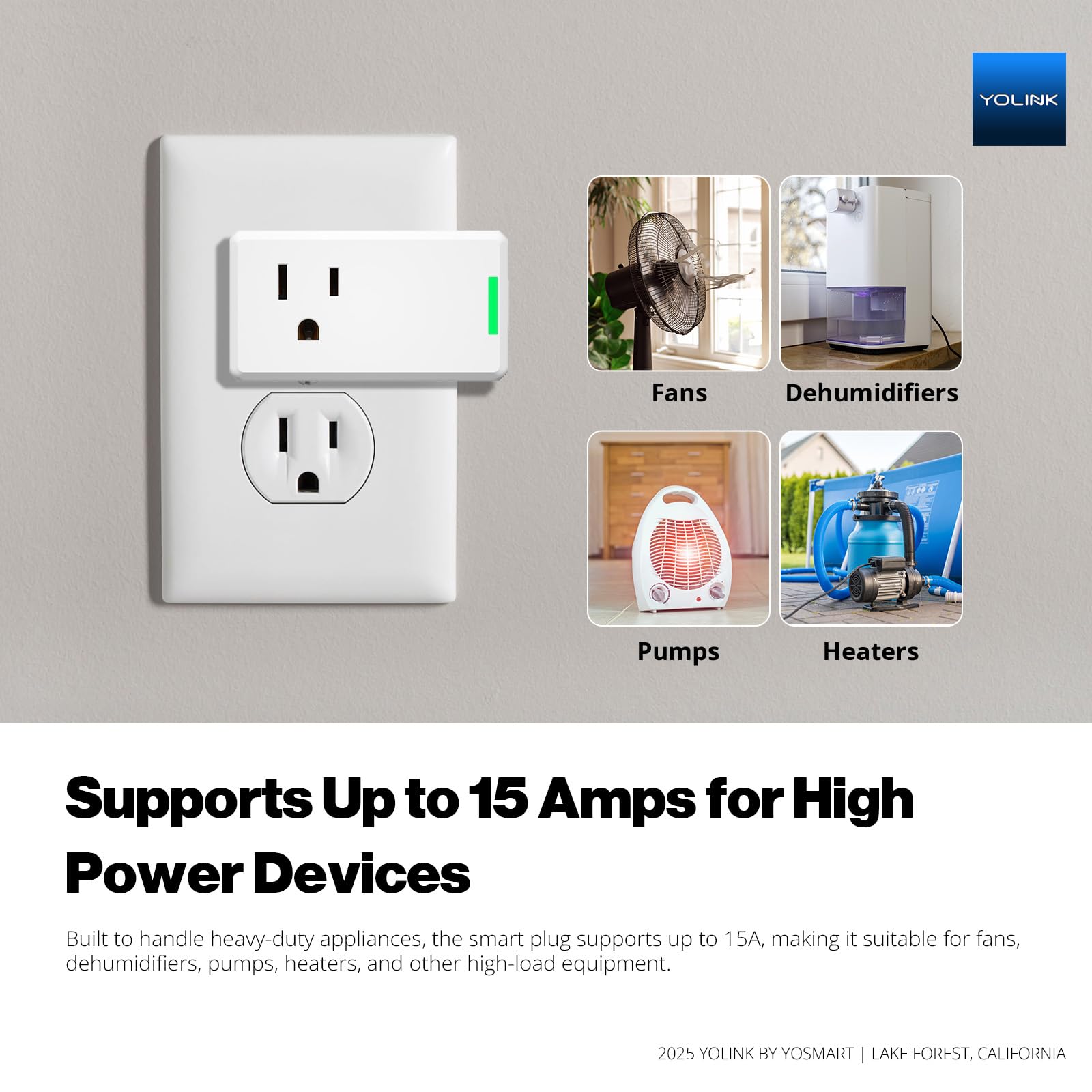 YoLink Smart Energy Plug 15A 1 4 Mile LoRa Range High-Power Devices with Cycle Schedule Real-Time Energy Monitoring — view 6