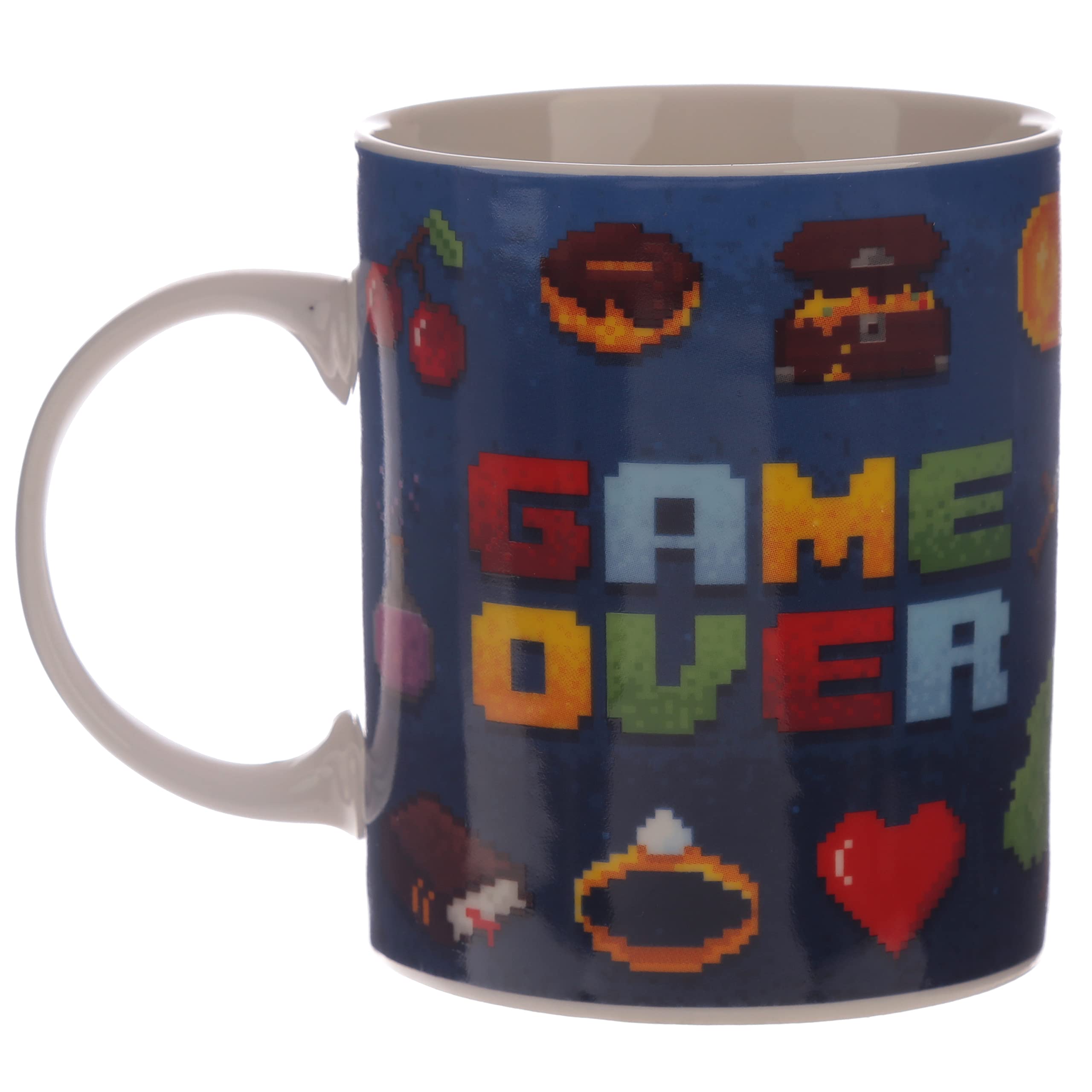 Puckator Game Over Porcelain Tea Coffee Mug - Funny Home Accessories - Cute Gifts for Girlfriend - Large Mugs for Men Women Hot Drinks - Cute Cups Presents - Secret Santa Gift - Cup Set