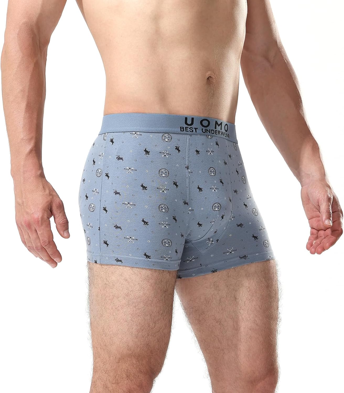 Mens Boxer Briefs Cotton Underwear: Soft Breathable Fabric with Comfortable Waistband Stretch Fit Design and No-Fly Pack