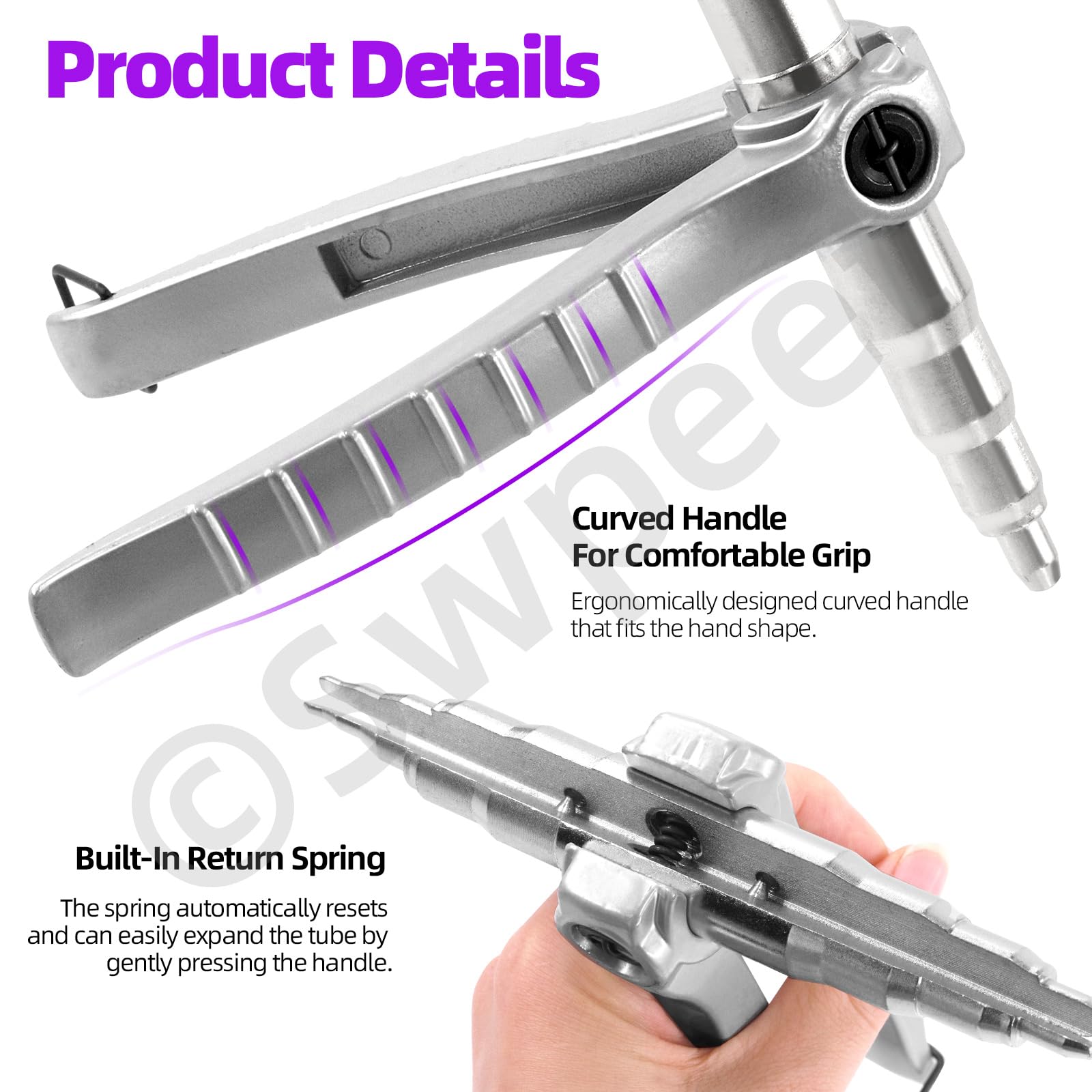 Swpeet 7Pcs Tubo di Rame Tubo Expander Strumento con 1/4 '' 3/8 '' 1/2 '' 5/8 '' 3/4 '' 7/8 '' Expander Drill Bit Assortimento Kit di Espansione Strumento di Refrigerazione Strumenti di Rame Tubo