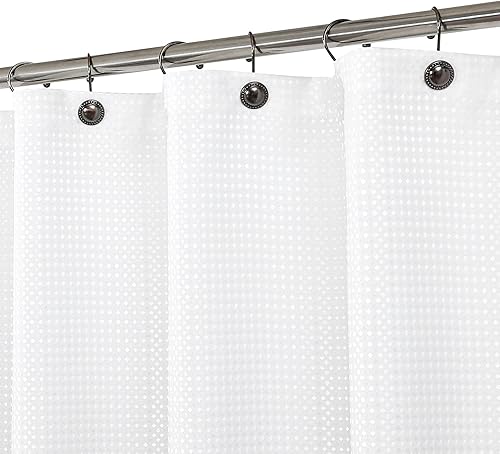 Miniatura 7 de WEST LAKE Cortina de ducha gris con tejido gofre, resistente al agua, para hotel, spa, baño, cortina de ducha decorativa con ojales, sin gancho,