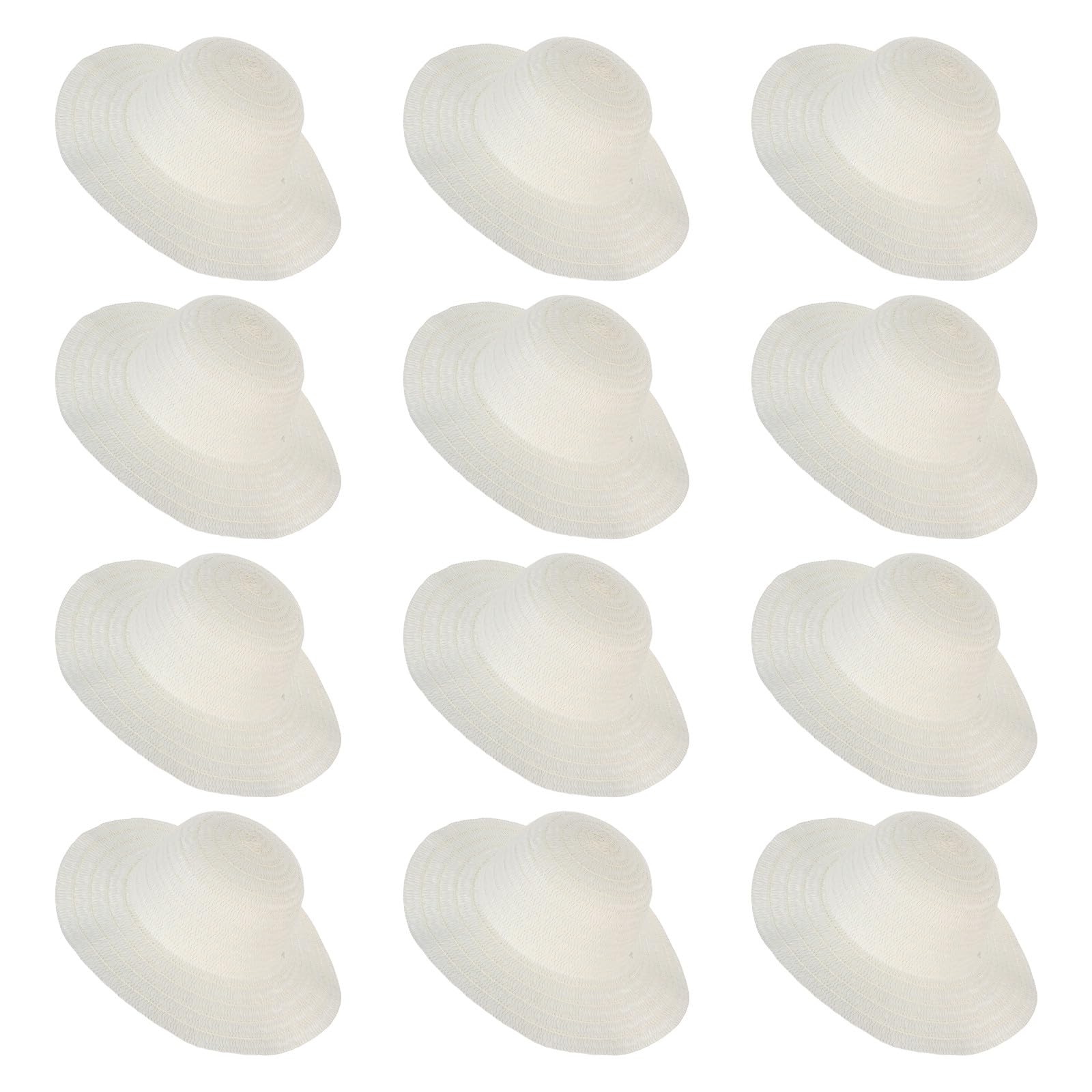Artibetter Lot de 12 Chapeaux de Paille Vierges à Décorer Large Bord Beige Naturel pour Activités Artistiques Fêtes Déguisées et Jardinage Adultes Protection UV