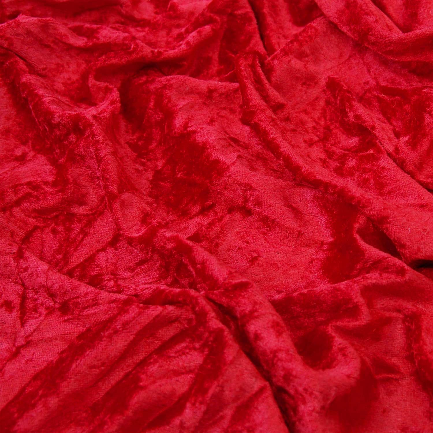 Premium Crushed Velvet Velour Dress Fabric Crafting, Theatrical Display Stretch Material | 59" Width - 150cm (4 Metres (400cm x 150cm), Red) — image 1