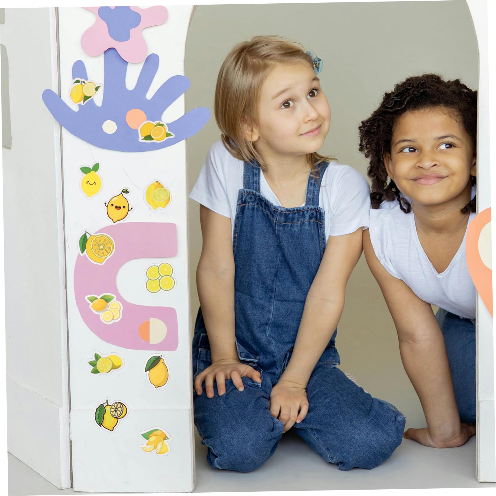 HOMSFOU 50 Pegatinas Adhesivas de Limón Diseño Adorable para Portátil y Maleta, Seguras y Decorativas, Ideales para Decorar y Regalar a Amigos