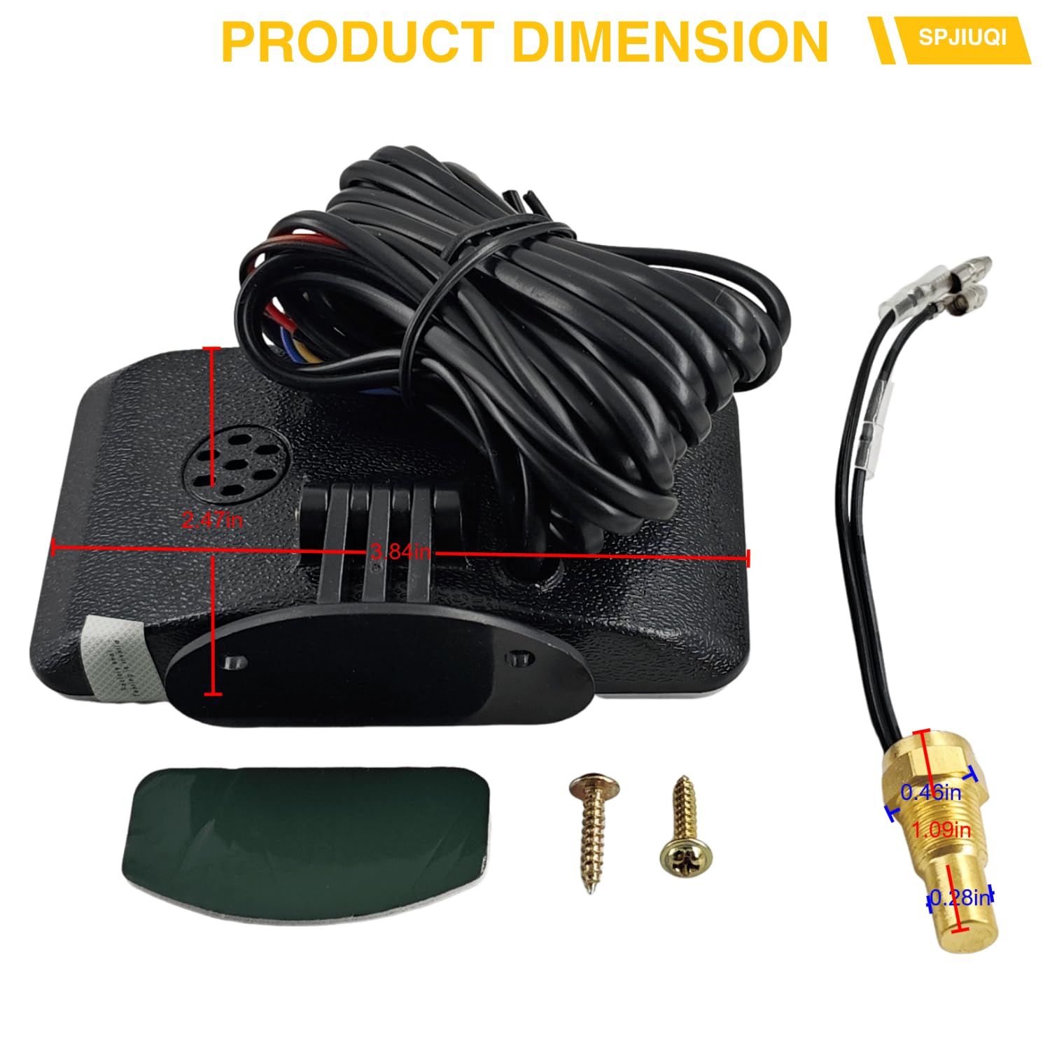 3-in-1 Multifunctional Car Meter Digital Oil Pressure Voltage Water Temperature Gauge - for Car Truck SUV Boat RV, 9-36V, 1/8NPT Sensor for Car Truck SUV Boat RV