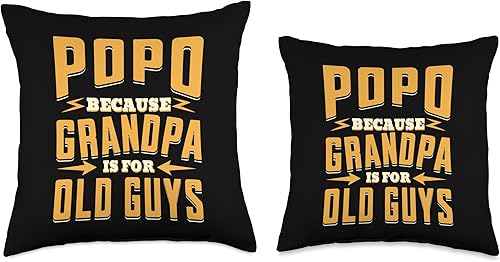 Miniatura 3 de Popo Because Grandpa is for Old Guys Grandpa Gifts Popo Old Guys Father's Day Grandpa - Almohada de 16 x 16 pulgadas, multicolor