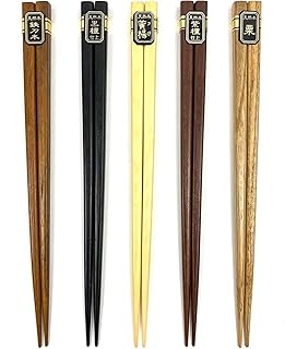 JapanBargain 3674, 5-Pair Hardwood Chopsticks Set, Reusable Wooden Japanese Chinese Style Chop Sticks, Hair Stick Use, Dishwasher Safe, 9 Inch