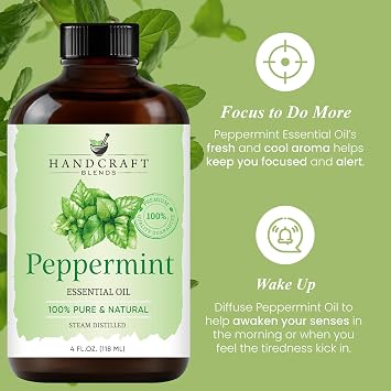 Handcraft Blends Clear & Fresh Set: Peppermint and Eucalyptus Essential Oils (2 x 4 Fl Oz) 100% Pure & Natural for Diffuser, Aromatherapy, and DIY Projects