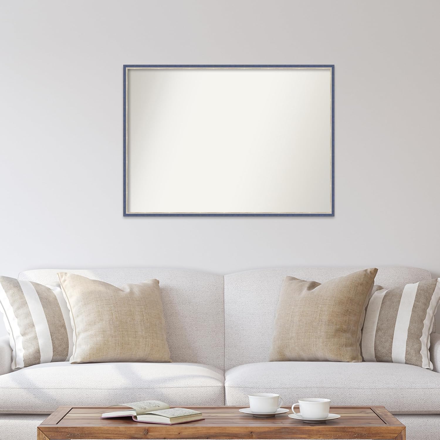 Amanti Art Bathroom Mirror for Over Sink, Vanity Mirror, Wood Frame, Hangs Horizonally and Vertically, Bathroom Wall Decor, Non-Beveled Edge