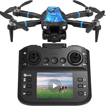 M18LCD Drone with 1080P Camera for Adults, Drone with Screen Remote, Mini FPV Drone for Beginner, One Key Start, Brushless Motor, RC Foldable Quadcopter for Beginners/Adults Gifts
