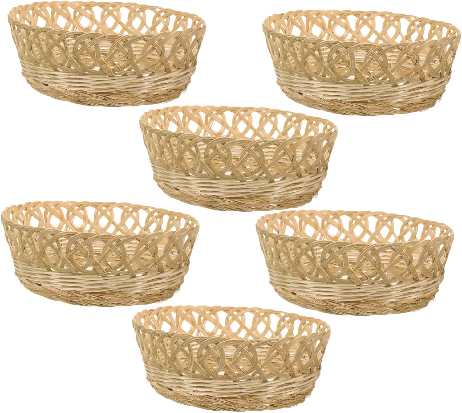 TEHAUX 6Pcs Bamboo Farmer Hat Inner Loop Support Rings 6.69In Lightweight Braided Straw Hat Holder for DIY Making Craft and Outdoor Use