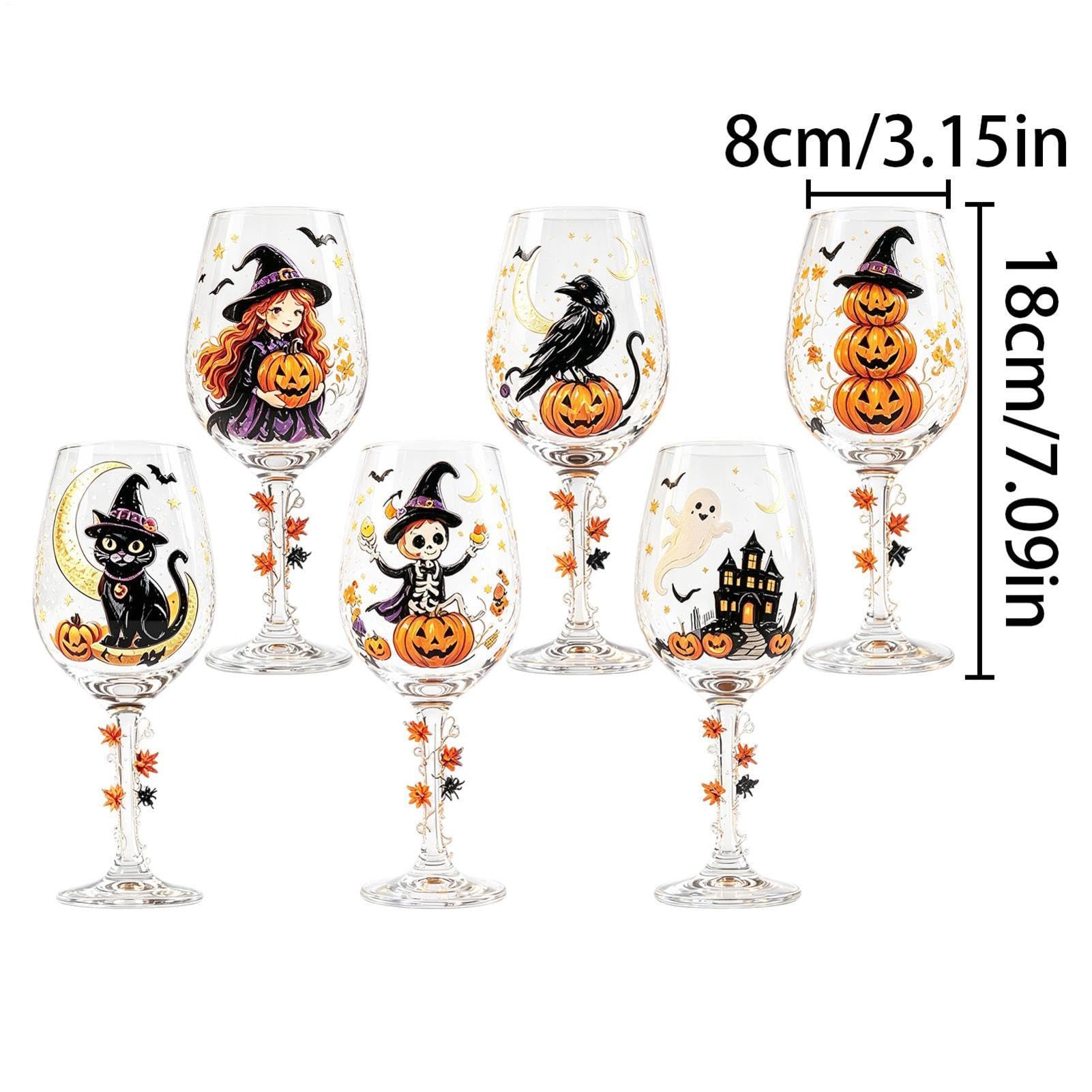 Halloween Weingläser mit Halloween Party-Getränkegläser mit langem