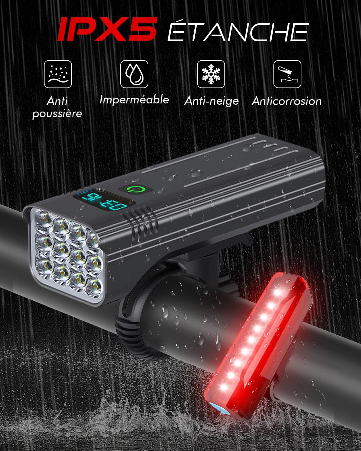 Lumière Avant Vélo The ELFIN 700 LM – USB Rechargeable, étanche IPX-4, 5W LED, Neuf