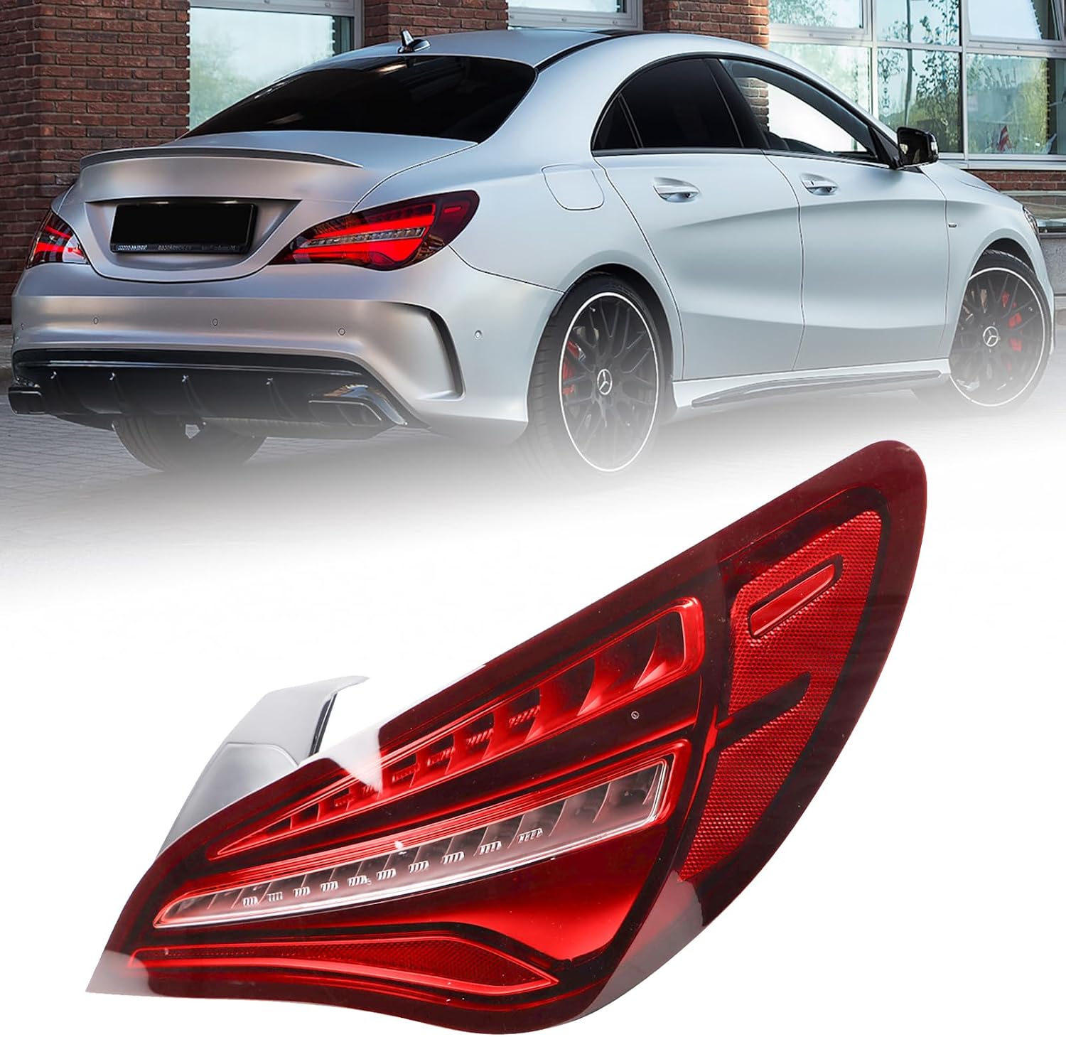 LED Tail Light Rear Lamp Assembly Compatible for 2016-2019 Mercedes Benz W117 CLA Class Right Passenger Side USA Type