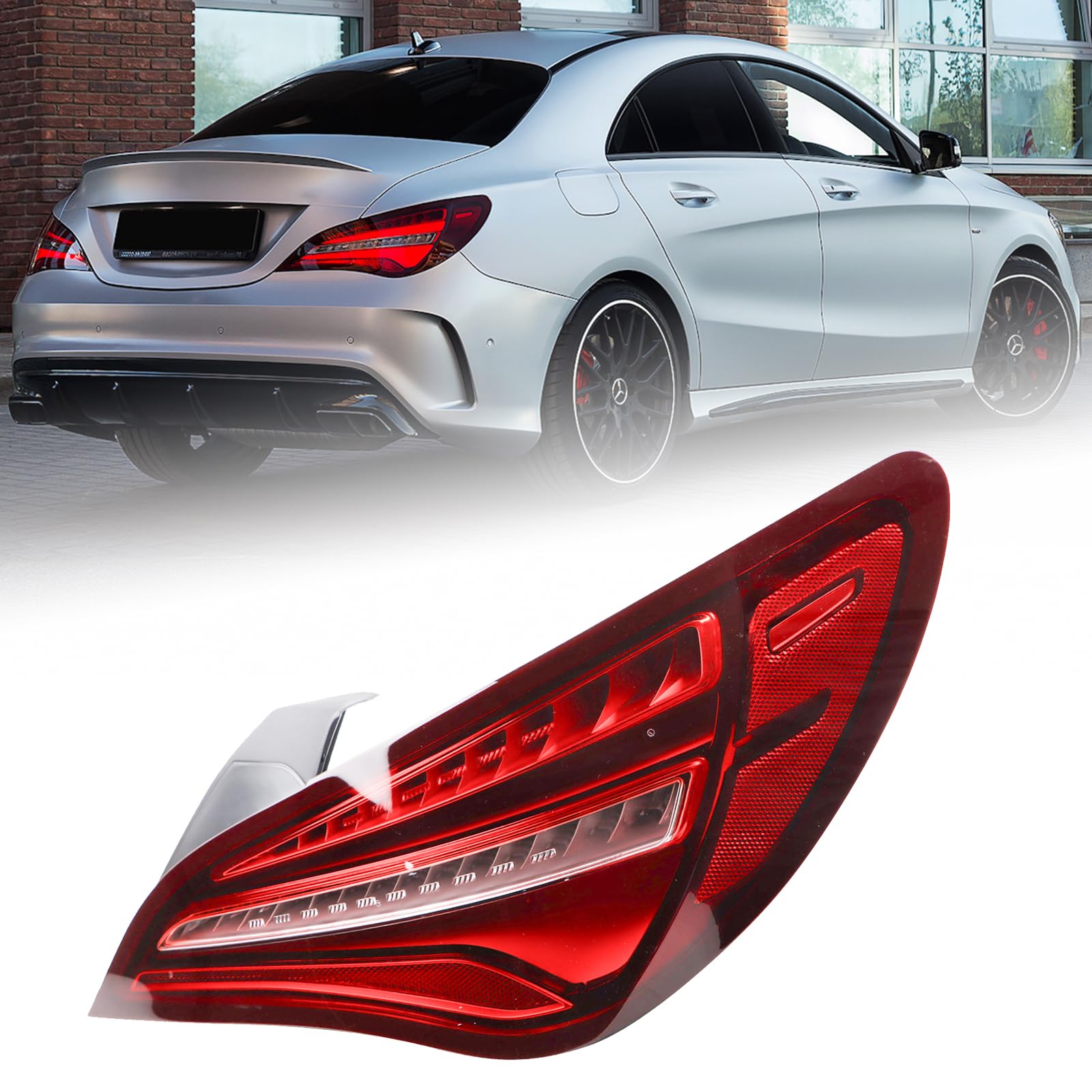 led tail light rear lamp assembly compatible for 2016-2019 mercedes benz w117 cla class right passenger side usa type