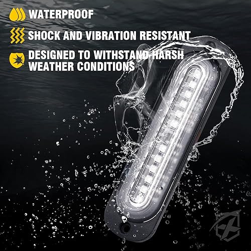 Miniatura 5 de Xprite Kit de luces estroboscópicas de emergencia LED rojo y azul, montaje empotrado en superficie, rejilla de advertencia de peligro, luz de