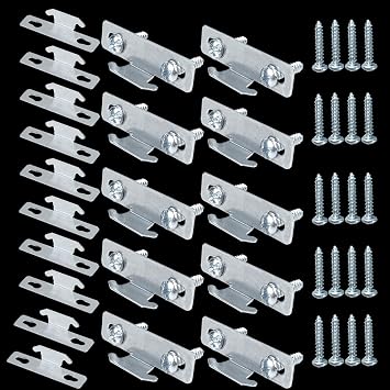 Curtain Rod Hooks - 20 Wall-Mounted Single Rod Curtain Hooks with Screws, Suitable for Home Office