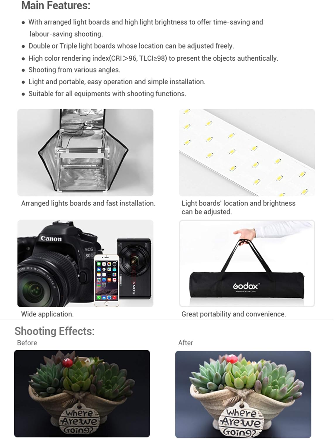 Godox LST80 LED Mini Portable Photography Studio Box