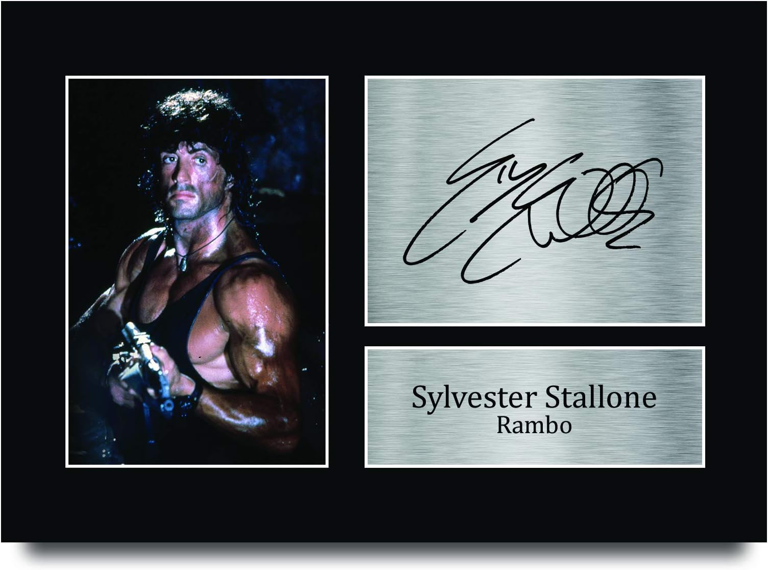 HWC Trading A4 Sylvester Stallone Rambo John Presents Printed Signed Autograph Picture for Movie Memorabilia Fans - A4