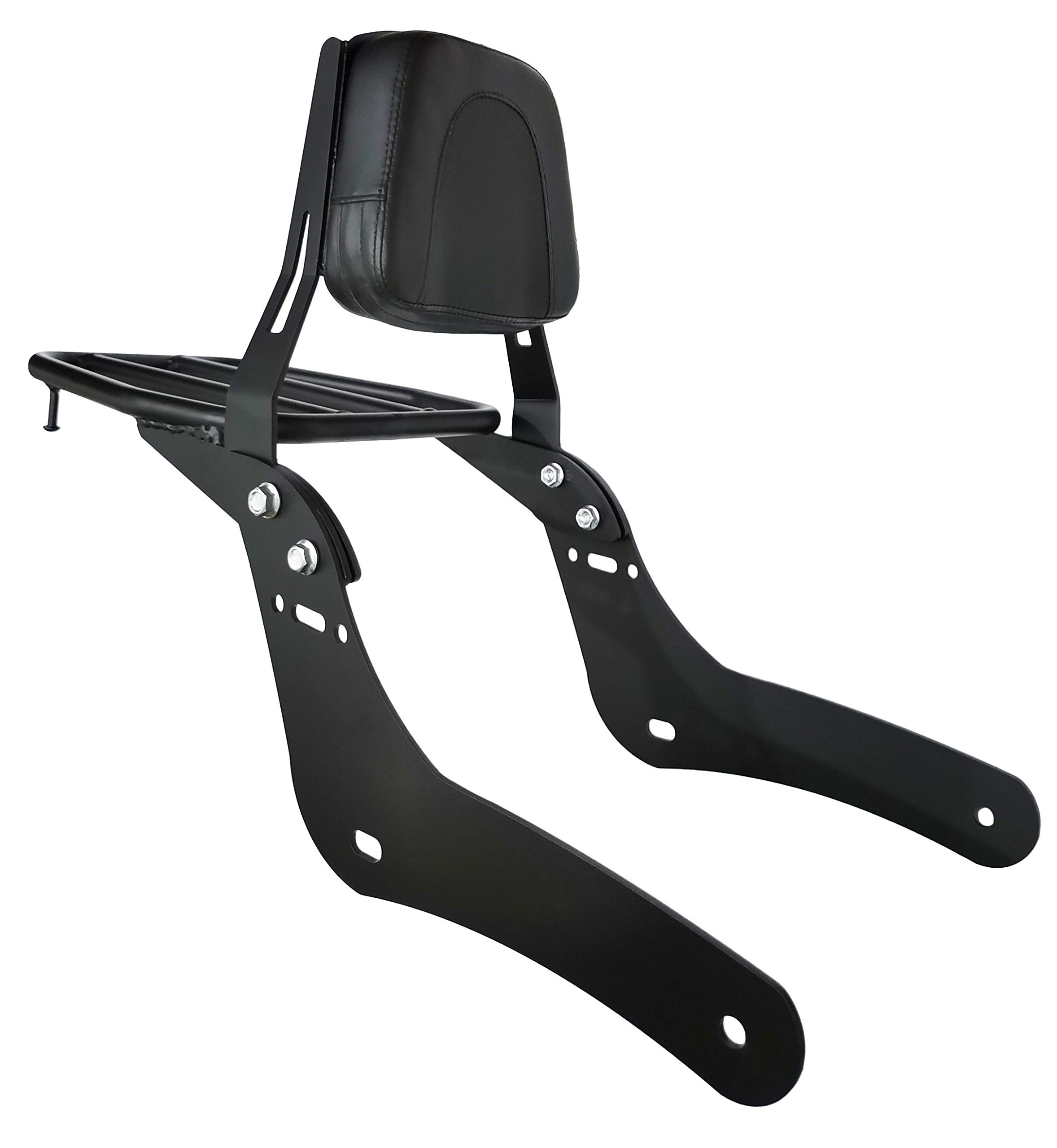 Dossier Sissy Bar avec porte-bagages et coussin confortable pour Honda Rebel 500 Rebel 300 CMX500 CMX300 2017-2020 (Noir)