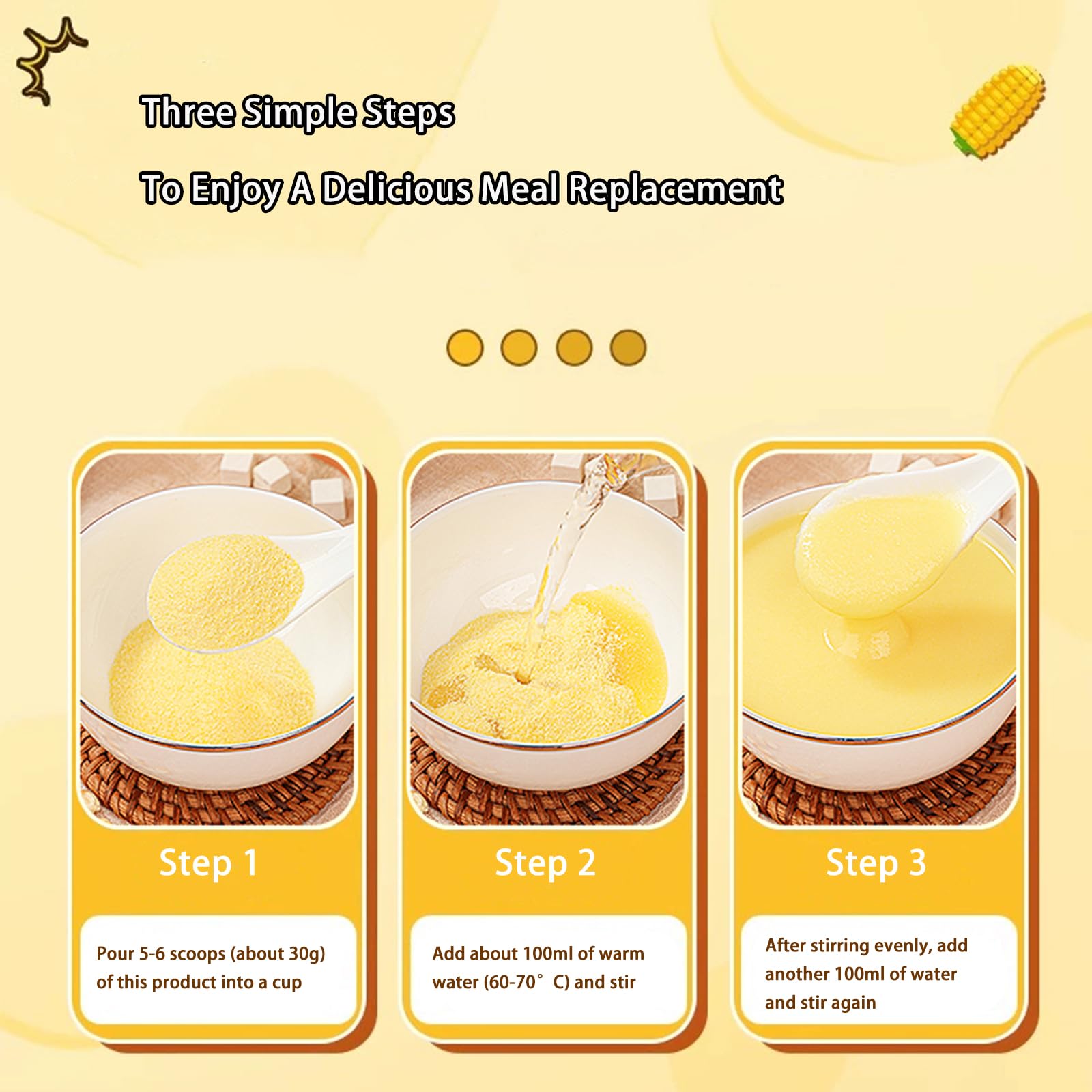 Multi-Grain Cornmeal Porridge,with Corn & Pueraria,Delicious Energy-Boosting Meal,Nutritious Hot Breakfast,Perfect for Porridge Lattes or Dessert