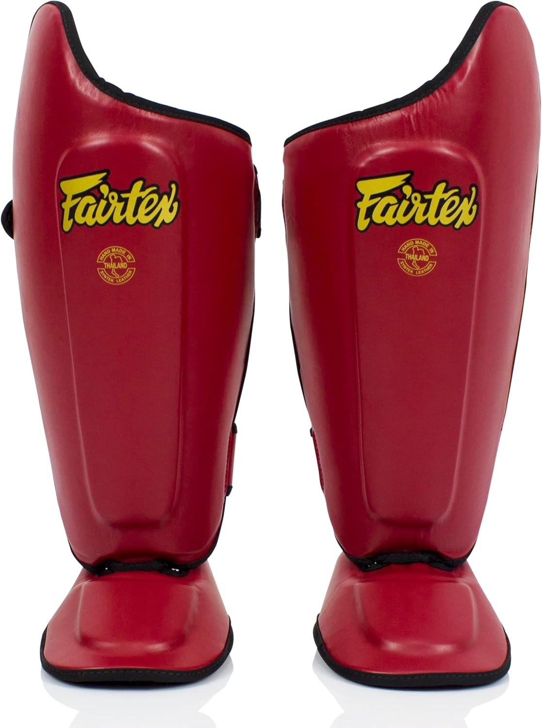 Fairtex SP8 Muay Thai Shin Guards for Men, Women, Kids | Shin Guards Made with Syntek Leather & are Premium, Lightweight & Durable | Expanded Side Protection