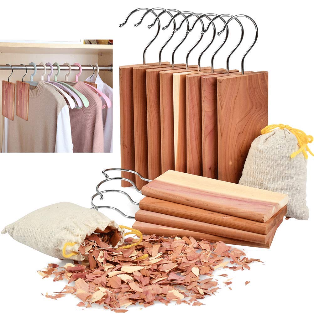 Buy TIMESETL 12 Pack Cedar Hang Ups and 2 Pack Cedar Sachets Bags, 100 Natural Cedar Blocks