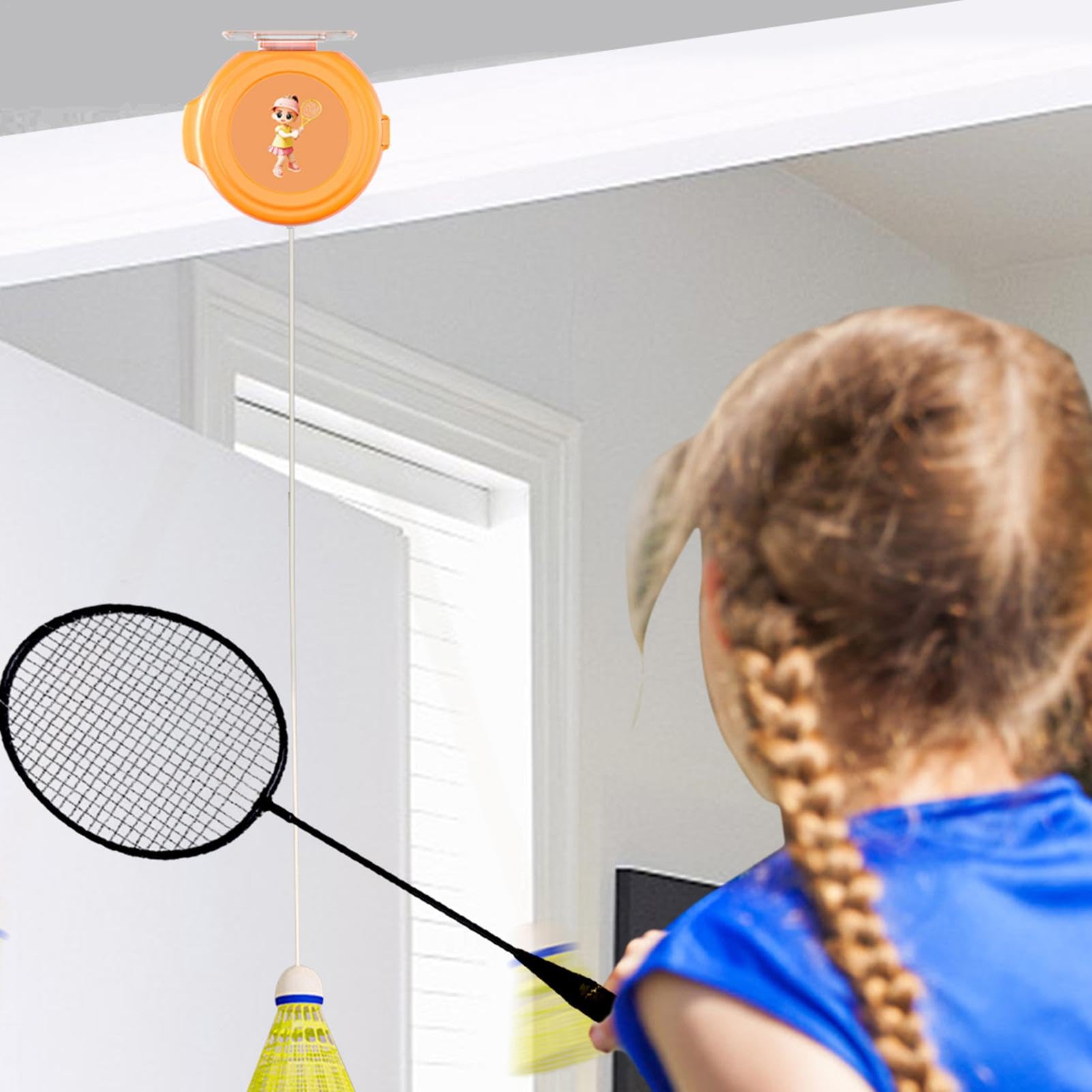 Entrenador de rebote de bádminton portátil para entrenamiento de agilidad con cordones elásticos