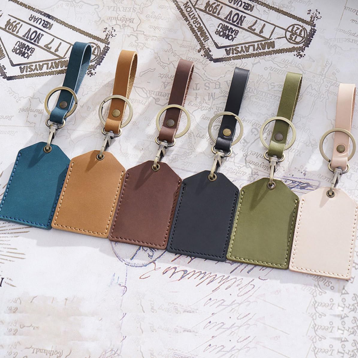 Leather Students Cover Keychain Coin Purse Lightweight Card Holder for Bus and Bank Cards with Brown Mini Wallet for Office Staff and Students