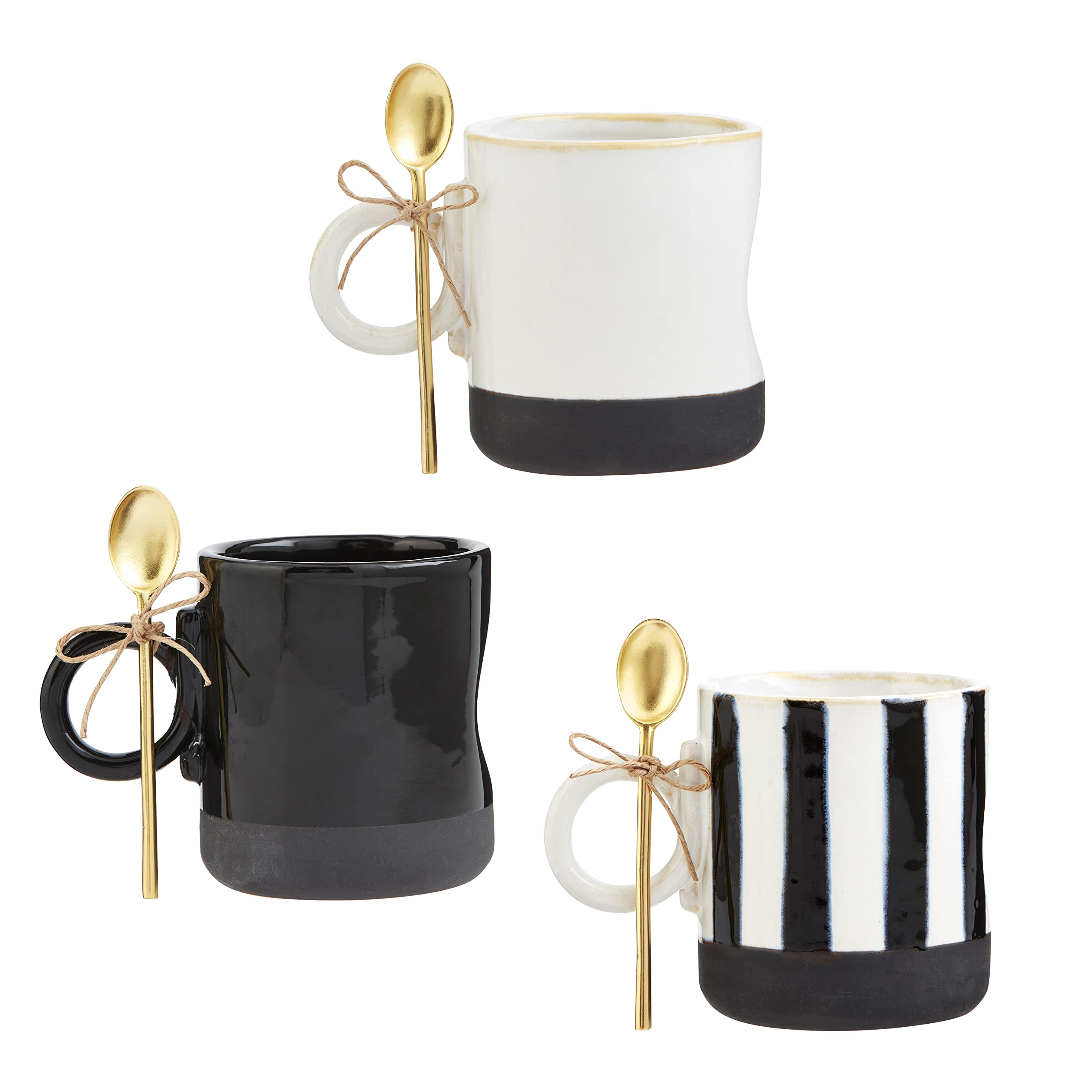 Tazza in gres nero bianco