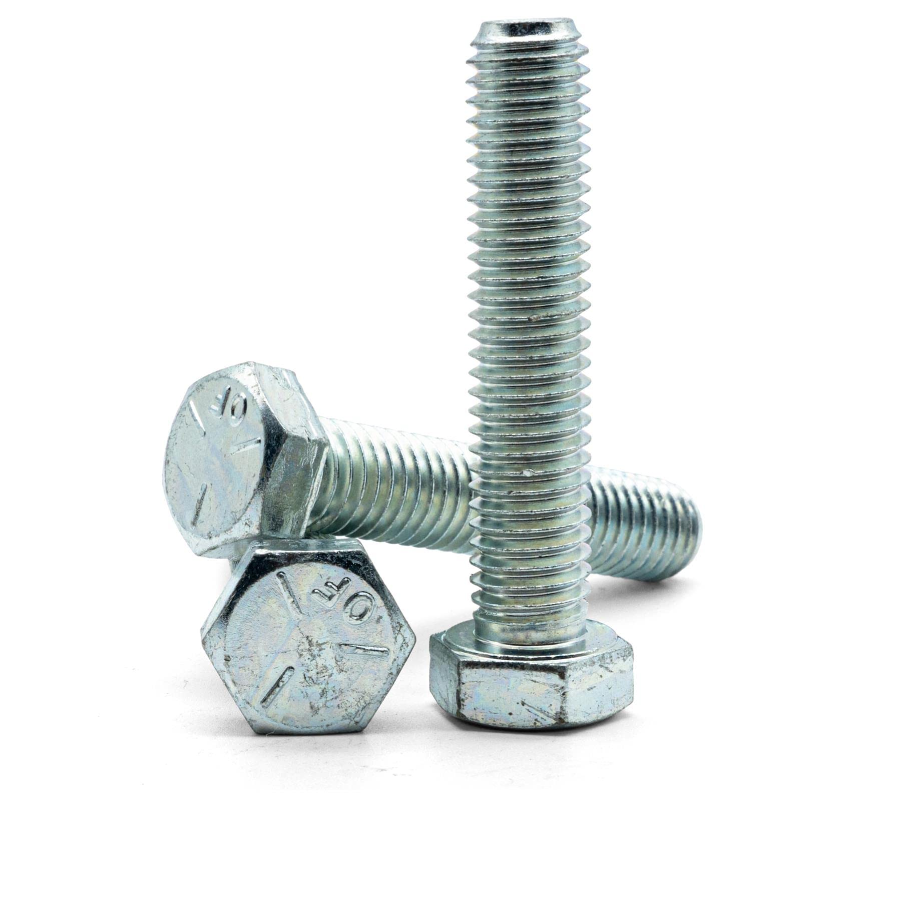 Hippo Hardware 1/2" Inch (1/2" X 2") UNC Hexagon Set Screws Fully Threaded Imperial Bolts with Coarse Thread Grade 5 Steel Bright Zinc Plated BZP (Pack of 50)